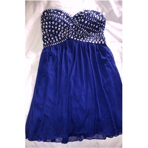 Strapless Royal Blue Semi Formal/Homecoming Dress